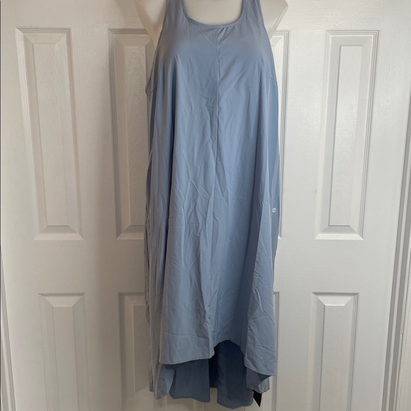 HALARA BREEZEFUL RACER BACK WITH POCKETS HI LOW MIDI DRESS LIGHT BLUE SZ XL - Picture 7 of 14